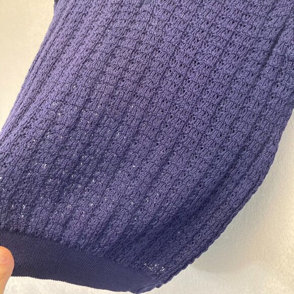 Vintage 1960's Pendleton Open Knit Vest Womens 40 (Large) Blue Crochet 60s RARE - Picture 7 of 11